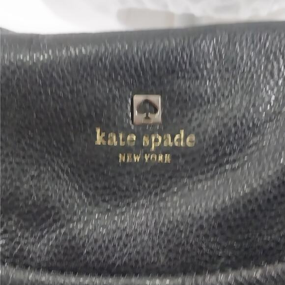 KATE SPADE! BLACK PEBBLED GENUINE LEATHER LOGO FRONT CROSSBODY, SHOULDER BAG! - Picture 4 of 13